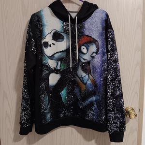 Nightmare Before Christmas Jack and Sally Hoodie - Size L